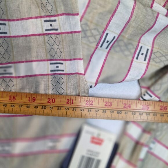 Levis 1991 Blouse Medium English Garden Stripe Button Up Shirt Deadstock Dockers - Picture 9 of 10
